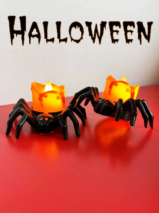 Black Spider Candle Light Decoration