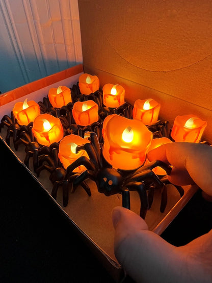 Black Spider Candle Light Decoration