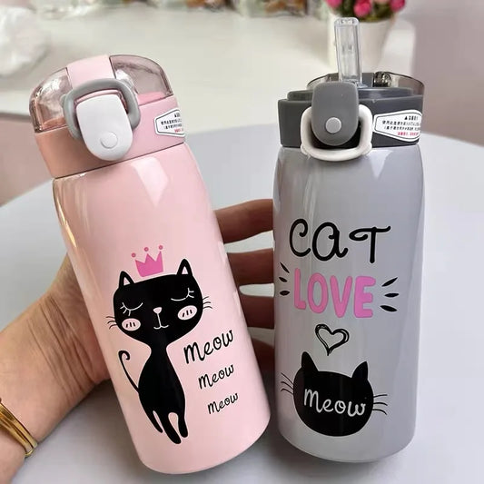 500ml Cartoon Cat Stainless Steel Tumbler