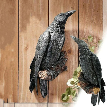 Fake Raven Resin Statue Bird Crow Sculpture