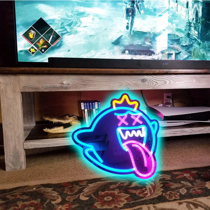 King Ghost Led Neon Light with Dimmable switch Gaming Neon Sign