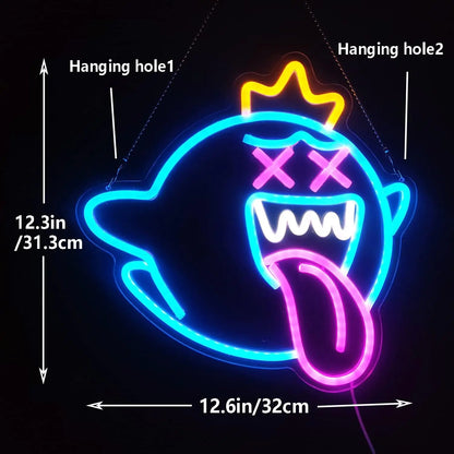 King Ghost Led Neon Light with Dimmable switch Gaming Neon Sign