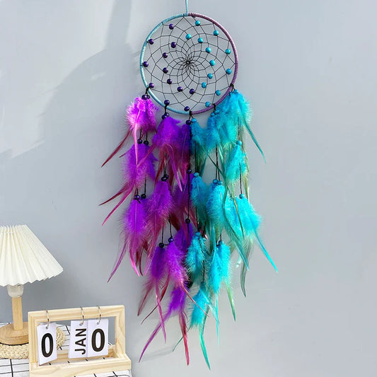 Dream Catcher Handmade Two-color Feather Wind Chimes