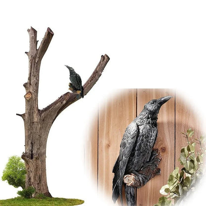 Fake Raven Resin Statue Bird Crow Sculpture