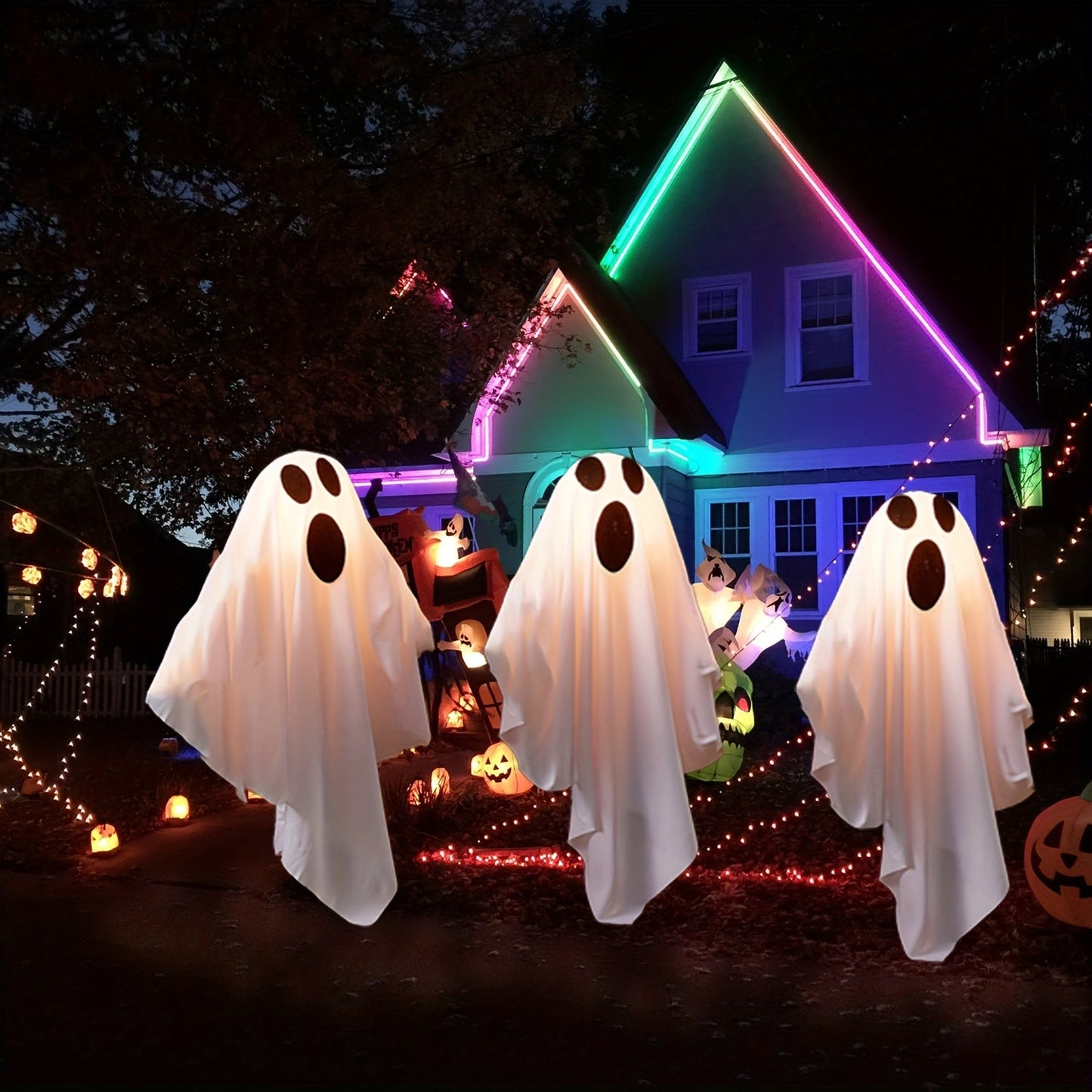 Solar-Powered Ghost Pathway Lights