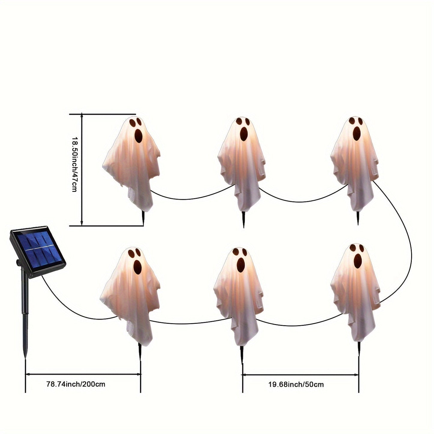 Solar-Powered Ghost Pathway Lights