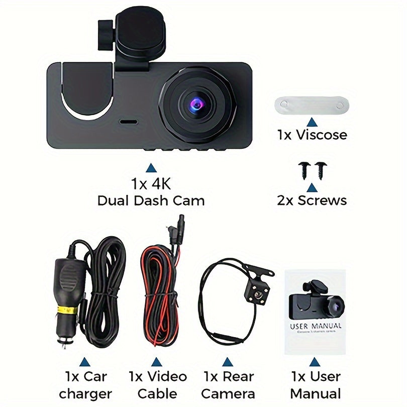 4K Full UHD Car Camera Front Rear With Free 32GB SD Card