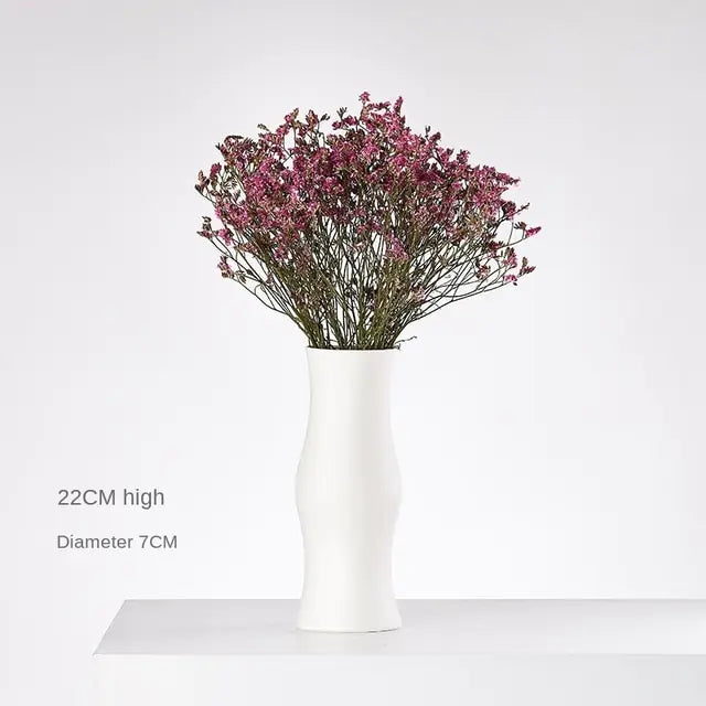 Modern Minimalist White Hemp Rope Ceramic Vase